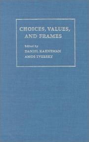 Cover of: Choices, Values, and Frames by 
