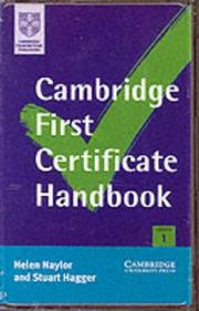 Cover of: Cambridge First Certificate Handbook Cassette Set (Cambridge First Certificate) | Helen Naylor