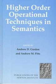 Higher order operational techniques in semantics