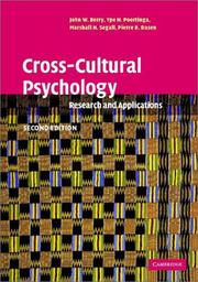 Cover of: Cross-Cultural Psychology: Research and Applications