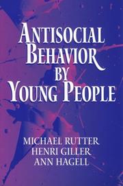 Cover of: Antisocial behavior by young people