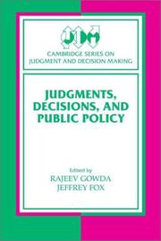 Judgments, decisions, and public policy