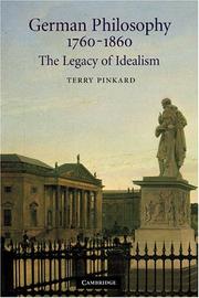 Cover of: German Philosophy 17601860 by Terry Pinkard