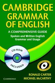 Cover of: Cambridge Grammar of English Paperback with CD ROM by Ronald Carter, Michael McCarthy