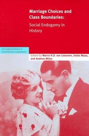 Marriage choices and class boundaries : social endogamy in history