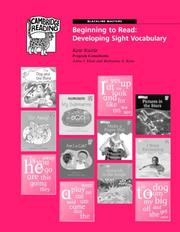 Cover of: Beginning to Read: Black Line Masters for Developing Sight Vocabulary American English Edition (Cambridge Reading)