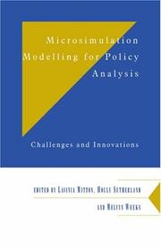 Cover of: Microsimulation Modelling for Policy Analysis: Challenges and Innovations (Department of Applied Economics Occasional Papers)
