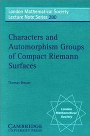 Characters and automorphism groups of compact Riemann surfaces