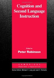 Cover of: Cognition and Second Language Instruction (Cambridge Applied Linguistics)