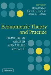 Cover of: Econometric Theory and Practice: Frontiers of Analysis and Applied Research