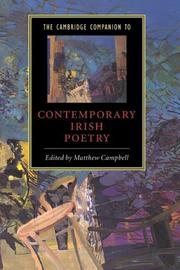 Cover of: The Cambridge companion to contemporary Irish poetry