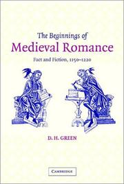 Cover of: The Beginnings of Medieval Romance by D. H. Green