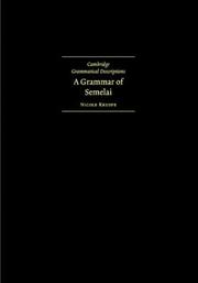 Cover of: A Grammar of Semelai (Cambridge Grammatical Descriptions)