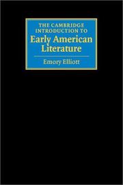 Cover of: The Cambridge introduction to early American literature
