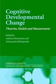 Cognitive developmental change : theories, models, and measurement