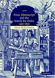 Print, manuscript, and the search for order, 1450-1830