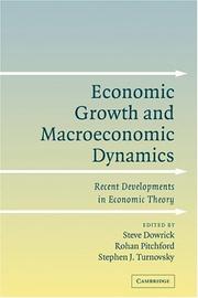 Economic growth and macroeconomic dynamics : recent developments in economic theory