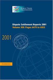 Dispute settlement reports 2001. Vol. XIII, Pages 6479-6953