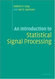 Cover of: An Introduction to Statistical Signal Processing