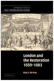 Cover of: London and the Restoration, 1659-1683
