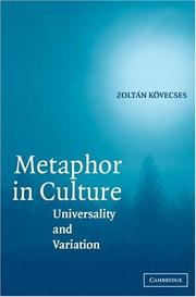 Cover of: Metaphor in Culture: Universality and Variation