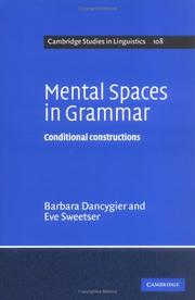 Cover of: Mental spaces in grammar: conditional constructions