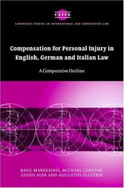 Compensation for personal injury in English, German and Italian law : a comparative outline