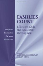 Cover of: Families count: effects on child and adolescent development