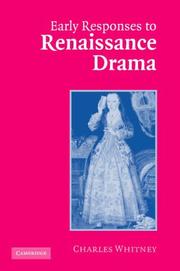 Cover of: Early Responses to Renaissance Drama