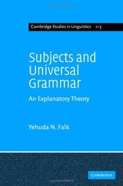 Subjects and universal grammar : an explanatory theory