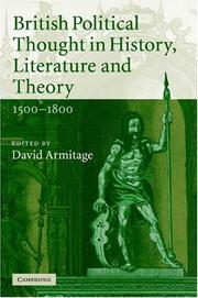 Cover of: British Political Thought in History, Literature and Theory, 15001800