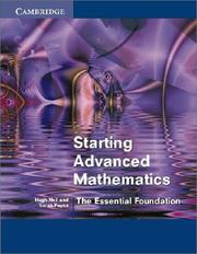 Cover of: Starting Advanced Mathematics: The Essential Foundation