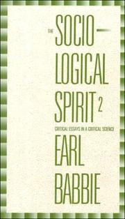 Cover of: The sociological spirit
