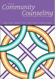Cover of: Community Counseling by Judith A. Lewis, Michael D. Lewis, Judy A. Daniels, Michael J. D'Andrea