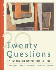 Cover of: Twenty questions: an introduction to philosophy