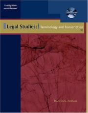 Cover of: Legal studies: terminology and transcription