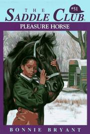 Cover of: PLEASURE HORSE (Saddle Club)