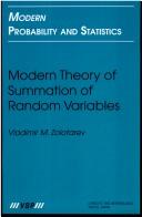 Cover of: Modern theory of summation of random variables