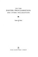 Cover of: On the Easter proclamation and other declarations