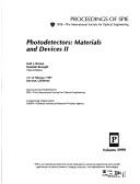 Cover of: Photodetectors: materials and devices II : 12-14 February 1997, San Jose, California