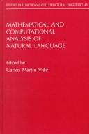 Mathematical and computational analysis of natural language : selected papers from the 2nd International Conference on Mathematical Linguistics, Tarragona (ICML '96), 2-4 May 1996