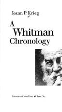 Cover of: A Whitman chronology