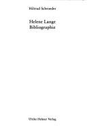 Cover of: Helene Lange: Bibliographie