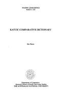 Cover of: Katuic comparative dictionary