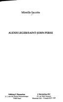 Cover of: Alexis Leger/Saint-John Perse