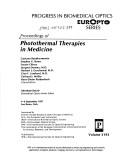 Cover of: Proceedings of photothermal therapies in medicine: 4-6 September 1997, San Remo, Italy
