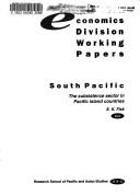 Cover of: The subsistence sector in Pacific island countries
