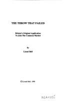 The throw that failed : Britain's original application to join the Common Market