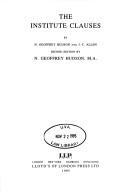 Cover of: The institute clauses