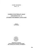 Cover of: Studies in Burmese languages